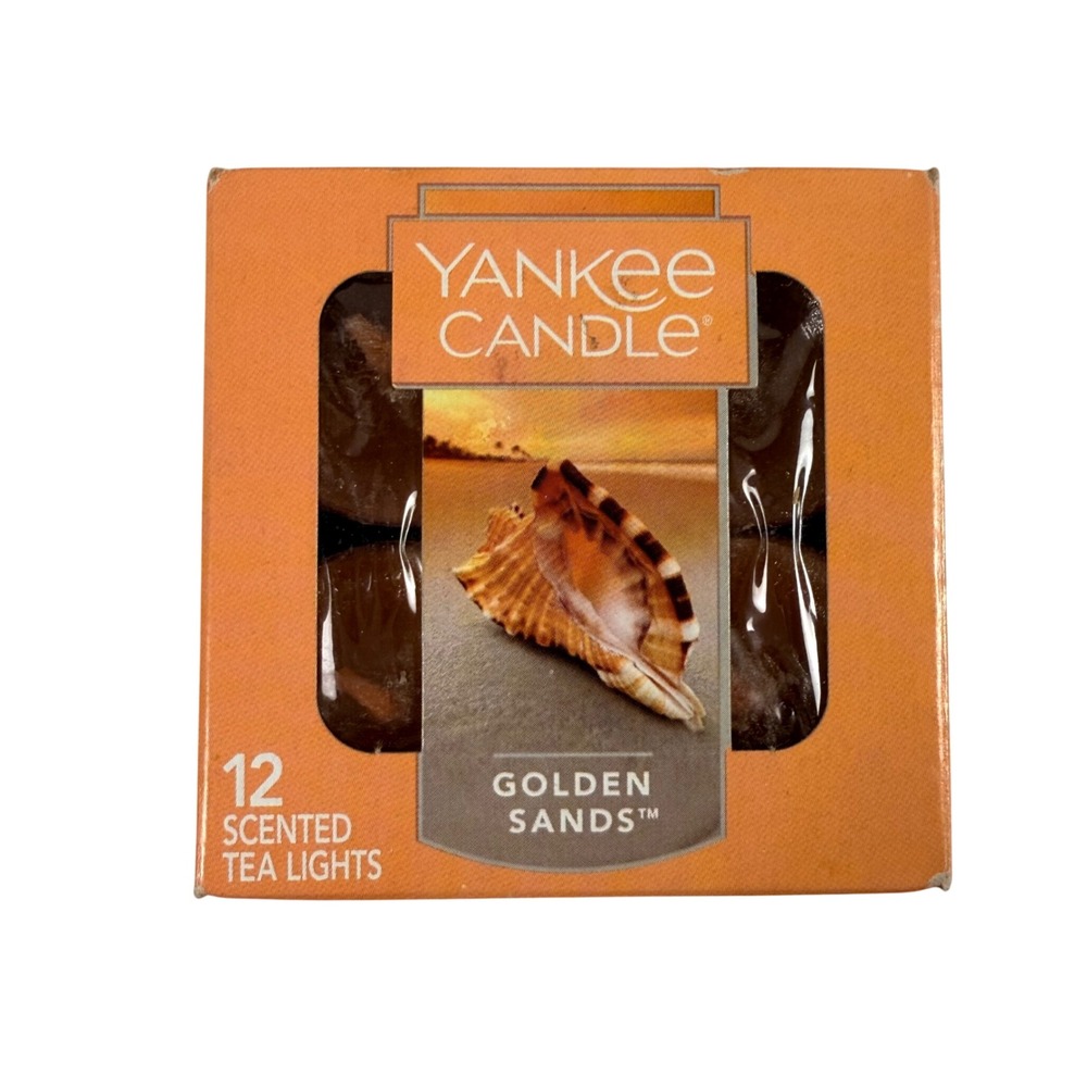 Yankee Candle Golden Sands 12 Scented Tea Lights Discontinued 1254023 Open Box